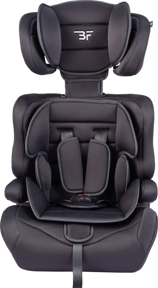 Bebies First Kinderautositz Kindersitz Grandtour i-Size – Gruppe 1/2/3 (76-150 cm) – Autositz mit Gurtbefestigung, abnehmbarer Rückenlehne & Höhenverstellbare Kopfstütze – Schwarz