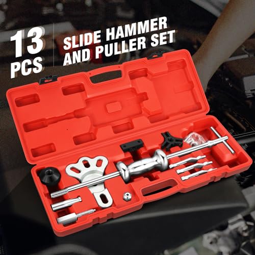 Image of DNA MOTORING 8-Way Slide Hammer Dent Puller Set Auto Body Repair Tool Kit For Most Front-wheel Drive Hubs Rear Axle Shafts, with Carrying Case, TOOLS-00294