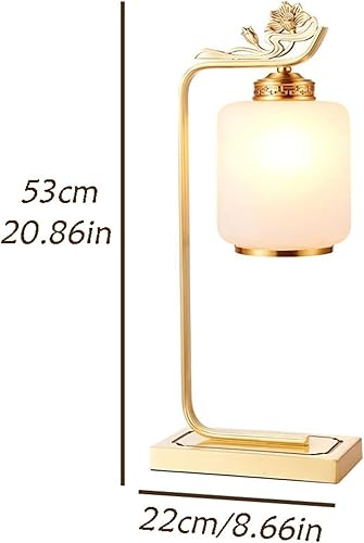 Miniatura 2 de Lamp for Desk Indoor Living Room Desktop Copper Base Table Lamp Bedroom Bedside Lamp Desk Office Reading Lamp Retro Zen Decorative Lamp Desk Lamps