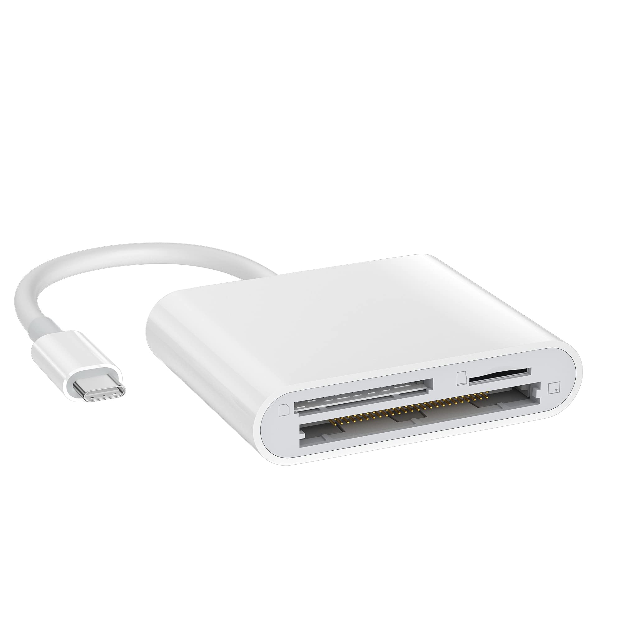 TIANSONG USB C SDカードリーダー iPhone 15/Mac/iPad用 3スロット USB Type C - CF/SD/TFカードアダプター コンパクトフラッシュ/マイクロSDカード対応 MacBook Pro/Air iMac M1 M2 Android Galaxy S22 S23に対応