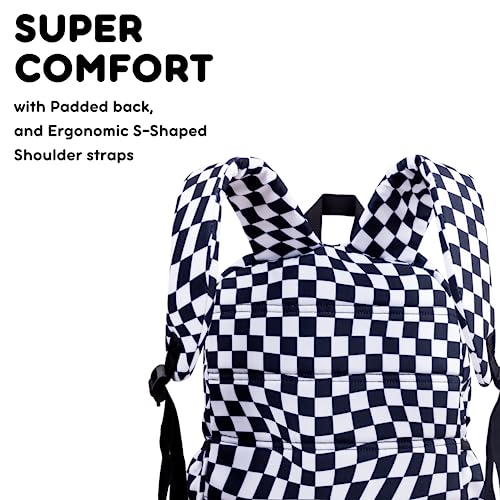 Image of J World Oz High School Backpack for Kids. Cute Laptop Bookbag for Girls Boys, Wavy Checkers