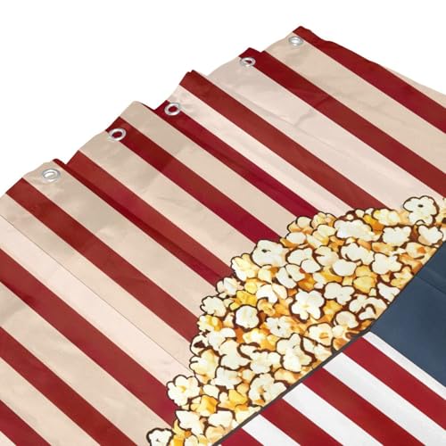Rideau de douche popcorn polyester 183x183 cm avec 12 œillets