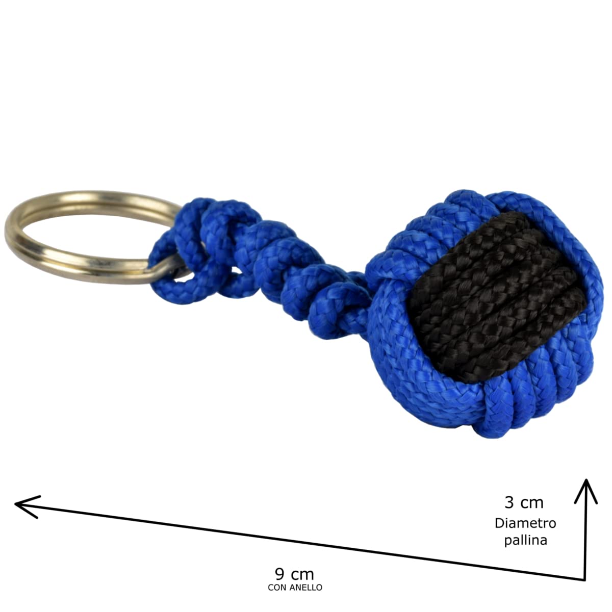 Corderie Italiane Portachiavi pallina sport nero-azzurro