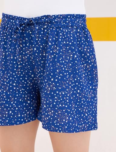 Image of Amazon Brand - Symbol Girls Flared Fit Printed Rayon Shorts | Elasticated Waistband | Age 2-14 Years