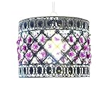 Ceiling Light Moda Chandelier Droplet Acrylic Light Moroccan Style Crystal Pendant Bead Lamp Universal Fit for Home Decor, Office, Bedroom, Kitchen, Living Room, Hallway, Balcony(Moda Purple)