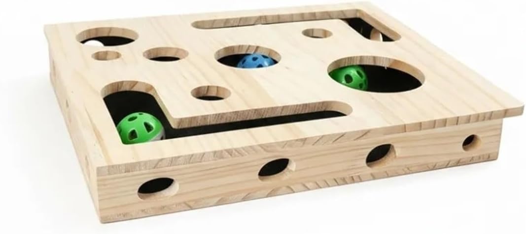 Cat Nail File Box Interactive Claw Grinder with Bell Ball Felt Cat Scratch Puzzle for Kitten Indoor(Ordinary Style)