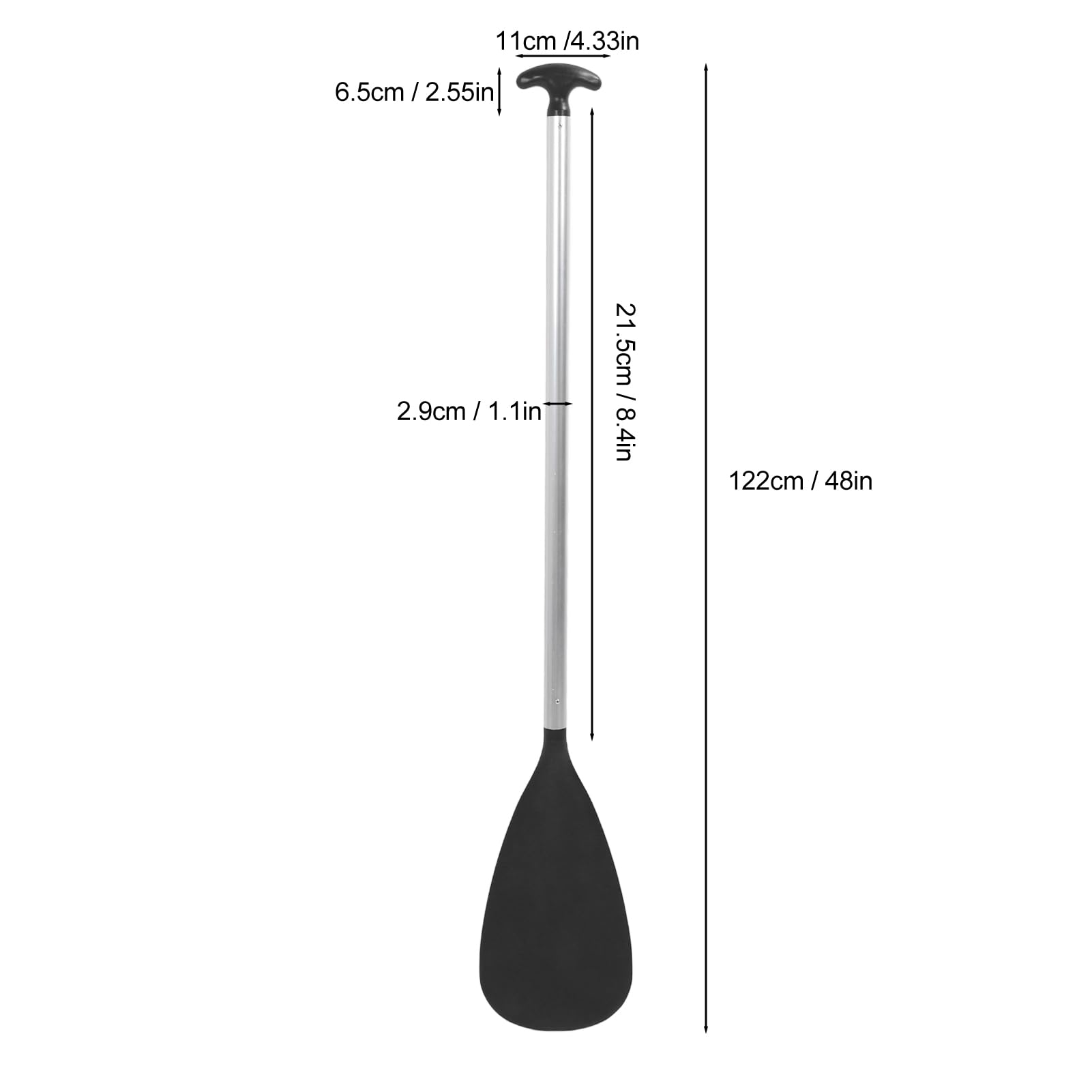 Wiosło do Kajaka Jednoczęściowe Wiosło do Pontonu ze Stopu Aluminium o Długości 122 Cm do łódki Gumowej