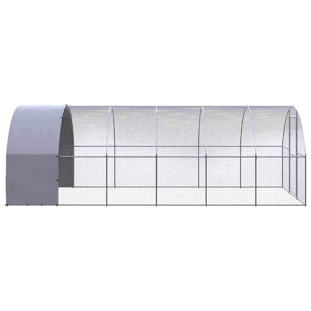 Gallinero para exteriores de acero galvanizado, 3 x 6 x 2 m, con techo para aves de corral, gallinas, patos y animales pequeños, cercado estable con malla de alambre para jardín