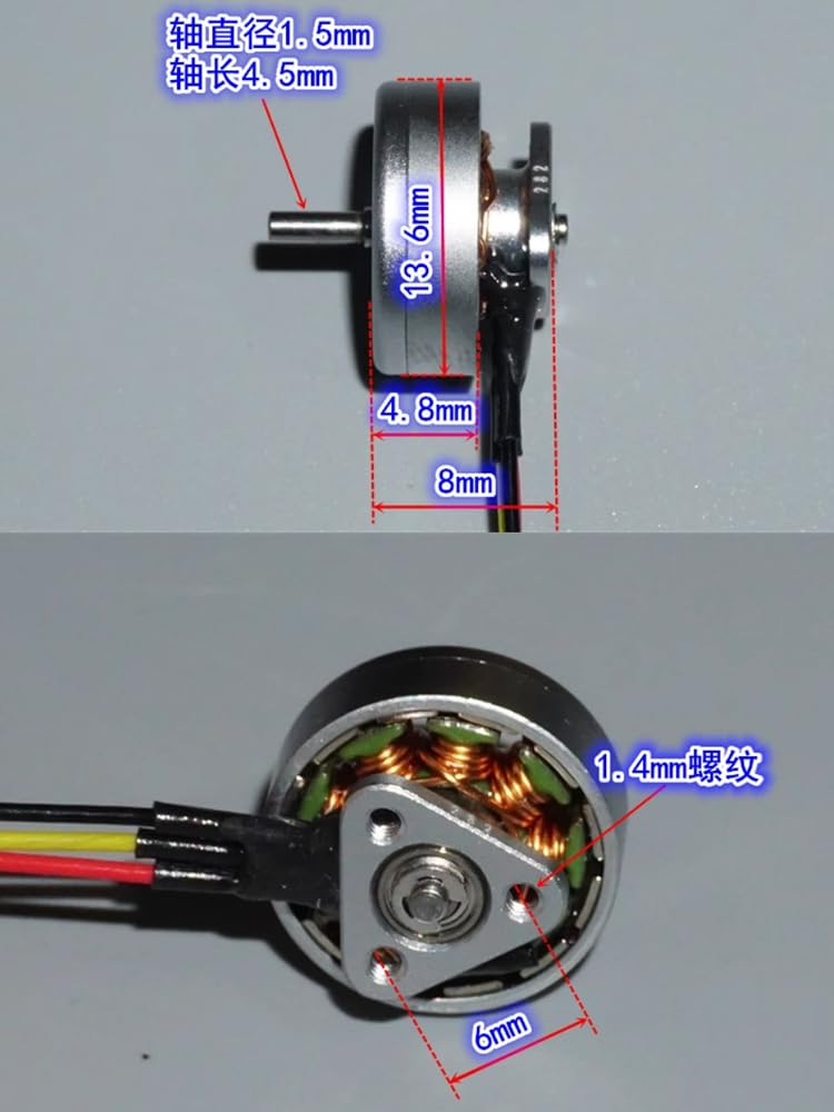 4 sztuk Micro 1103 Silnik bezszczotkowy 15000KV 1S-2S 3,7V 7,4V Silnik wysokiej prędkości do modelu samolotu RC Drone