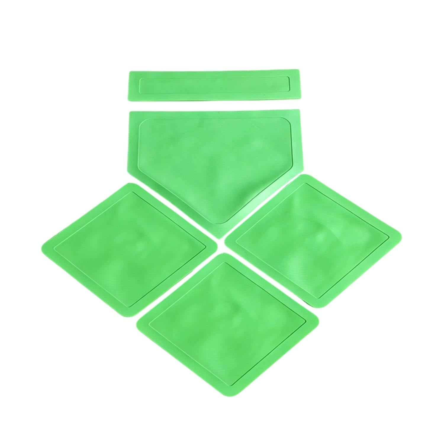 5 Pieces Waterproof 5-Piece Base Set Wear-Resistant Baseball Base Set Long-Lasting Rubber Field Bases Anti-Slip, Green | Sporting Goods | Team Sports | Baseball & Softball-picture-22