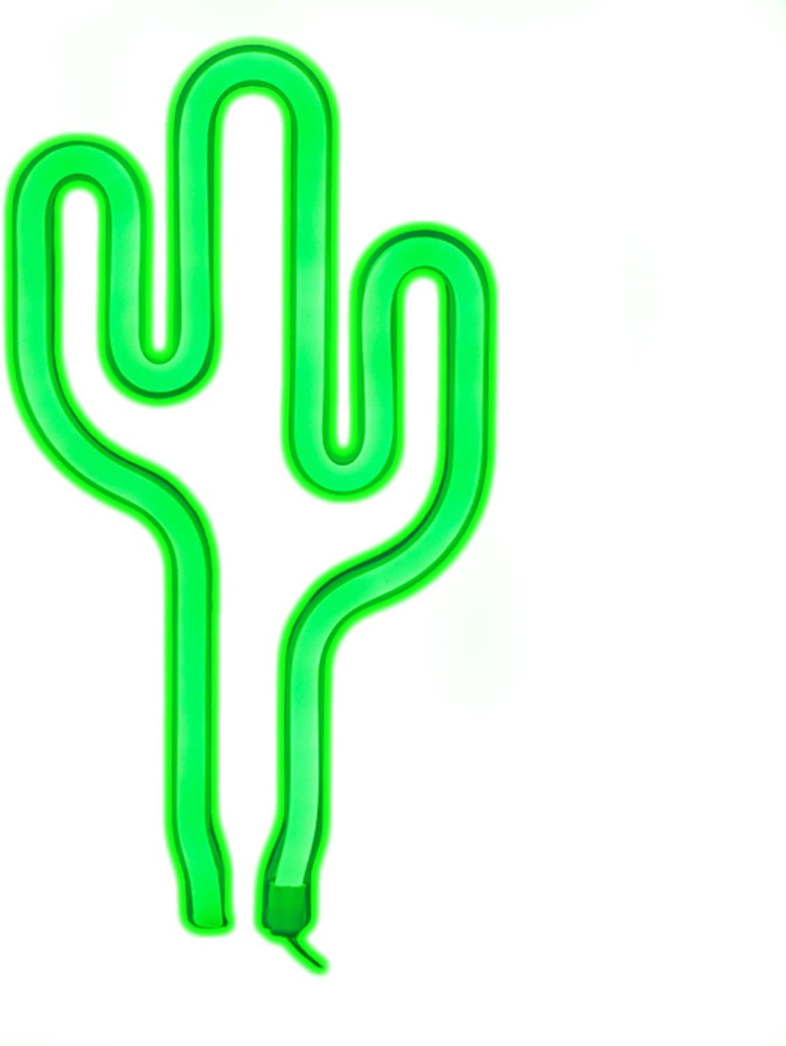 The Glowhouse Green Cactus Led Neon Light Sign Wall Light Bar Lamp Home Nursery Room Shop Decor (Green Cactus)