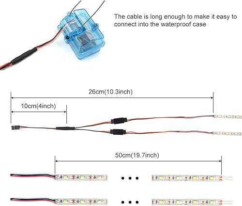 Miniatura 6 de Interruptor de control de luz de coche RC y tiras de luz azul impermeables paquete de luces de avión RC