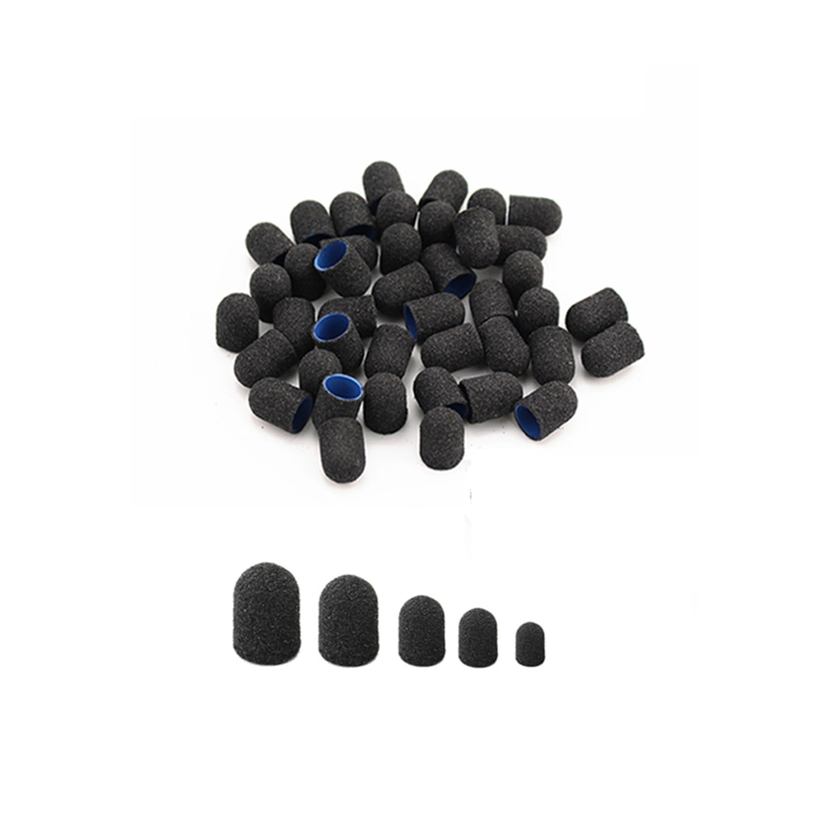 Fresas Torno Para UñAs 50 Uds. Con mandril pedicura manicura eliminar la piel muerta pulido cuidado de los pies limpieza cutícula Accesorios para Manicura(13-19Black80)