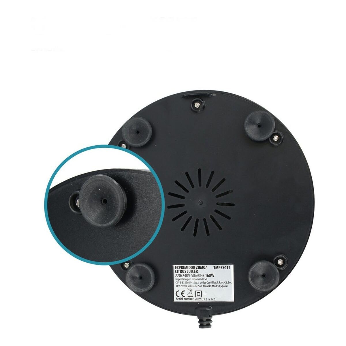 TM Electron TMPEX012 Presse-agrumes électrique avec corps en acier inoxydable 160 W