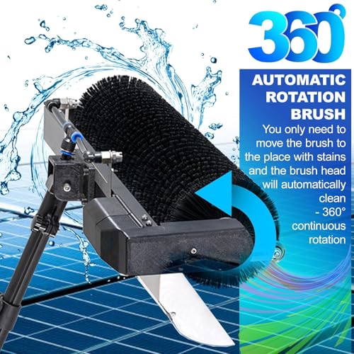 Kit De Limpieza De Paneles Solares De 11,4 Pies/18 Pies/24,6 Pies, Herramienta De Limpieza De Ventanas con Suministro De Agua, Cabezal De Cepillo Y Mango para Limpieza D,7.5m/24.6ft