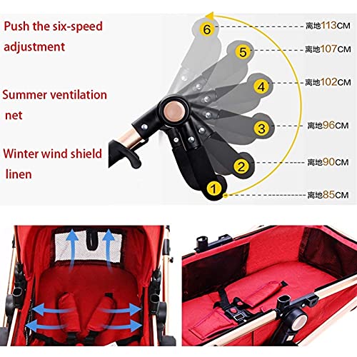 sportieve kinderwagen voor kinderen Kinderwagen Babywagen, Babywandelwagen 3 In 1 Wagen Opvouwbare Compacte Kinderwagen… - Afbeelding 6