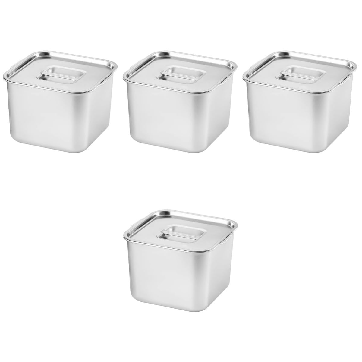 MAGICLULU 4piezas Contenedor De Especias Inoxidable Con Tapa Tarro Multifuncional Para Condimentos Organizador De Cocina Para Almacenamiento De Sazonadores y Especias Hogar y
