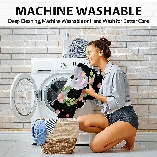 Personalized Koala Blanket Gifts with Name - 60"x80" Cute Throw for Women, Girls - Black Soft Fuzzy Blankets for Bed, Couch & Living Room