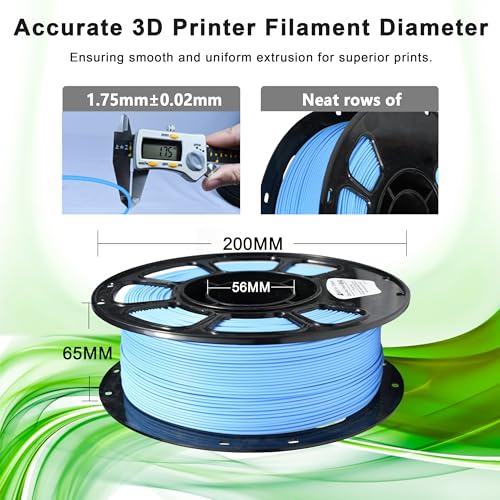 Image of iBOSS PLA Plus Matte 3D Printer Filament 1.75mm, Matte PLA+ 1kg Cardboard Spool (2.2lbs), Dimensional Accuracy + /- 0.02 mm for Most FDM 3D Printers(Matte Blue)