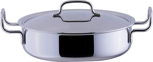 Miyazaki Seisakusho GEO-25S Geo - Olla de dos manos, tipo poco profundo, 9.8 pulgadas (9.8 in), fabricada en Japón, compatible con inducción, todas