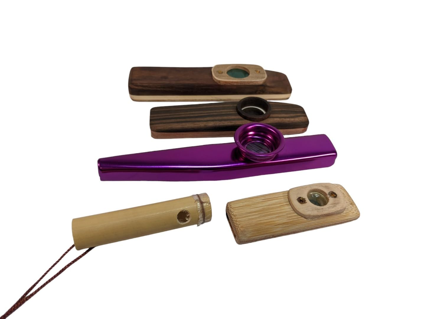 Kazoo Collectors Pack - Confezione da 5 pezzi in legno di ebano e bambù