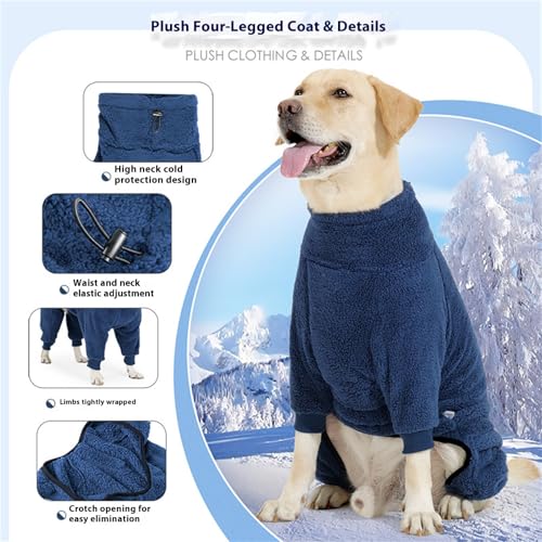 Pijama de invierno de forro polar para evitar temblores en perros 8