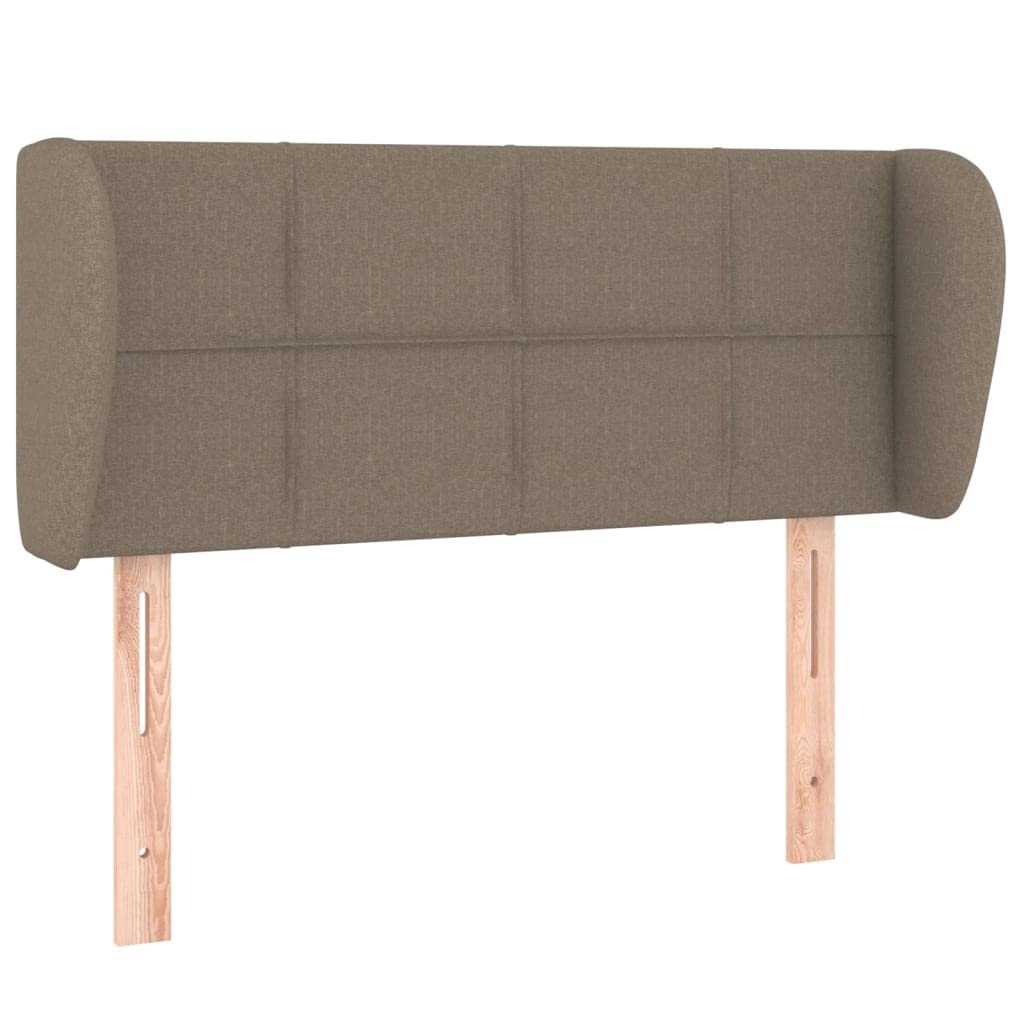 Zagłówek z uszami, kolor taupe, 93 x 23 x 78/88 cm, materiał, regulacja wysokości, tapicerka, do sypialni, rama łóżka, łóżko pojedyncze, trwały