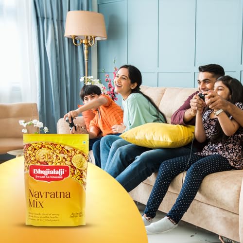 Image of Bhujialalji Navratna Mix (Combo pack of 2) 2kg | Rajasthani Namkeen | indian Spices | Indian Tea Time Fresh & Mixture | Ready to eat.