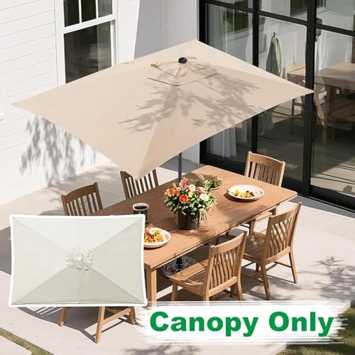 Auvent de remplacement imperméable pour parasol de terrasse à 6 branches