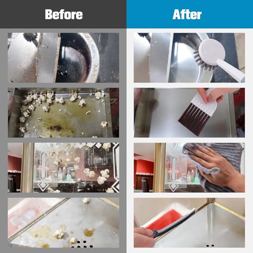 XANGNIER Popcorn Machine Cleaning Kit Accessories-8Pcs Multi-Functional Cleaner Set with Long-Handled Brush,Crevice Brush & Oil-Absorbing Cloth for Deep Clean of Popcorn Popper,Hot Pot & Glass Door - Thumbnail 2
