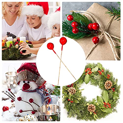 Stones And Crystals For Jewelry Making 100Pcs Mini 1" Artificial Christmas Red Berries With Branch Bubble Simulation Fruit For Floral Arrangements Fruit Decorations Stones For Jewelry (Red, One Size) #TOP2