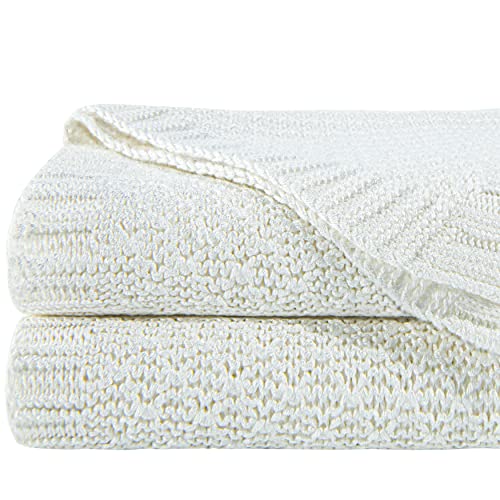 Image of NTBAY Rayon Derived from Bamboo Knit Throw Blanket, 51 x 67, White