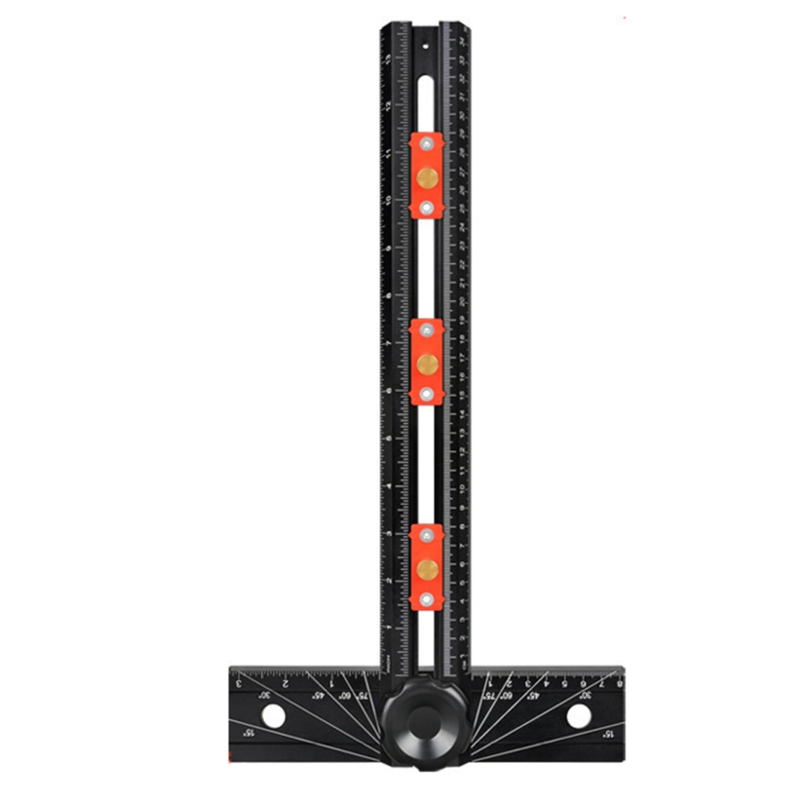 Netbiio Card Point Splicing Professional Aluminum Alloy T Shape Carpenter Square Build In Hole Locator And Angle Finder For Handcraft Projects, Aluminum Alloy T Shape Measuring Tool With Automatic Locking Mechanism And Design