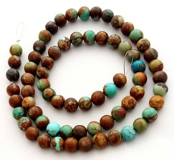 Turquoise naturelle perles rondes lisses 7mm lot de perles boules pour création bijoux