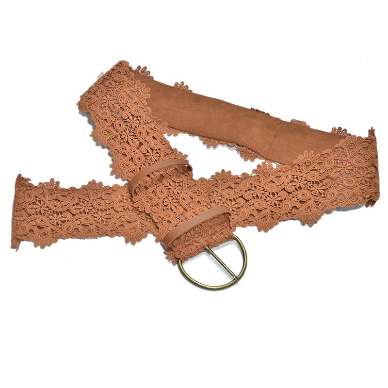 Mujer Vestido Cinturón Ancho De Mujer Con Cordón Y Hebilla De Bronce Decorado Con Abrigo