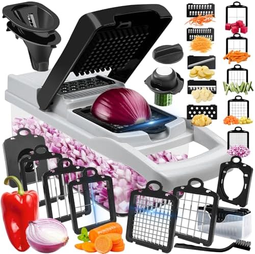 Vegetable Chopper, 10 Blades Slicer Onion Dicer, Multi 23-in-1 Ve...