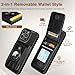 LOHASIC for iPhone 16 Pro Max Wallet Case, Premium Leather Detachable Card Slots Back Cover with Airtag Holder Design Compatible with MagSafe Wireless Charging 2024, Brigh Black