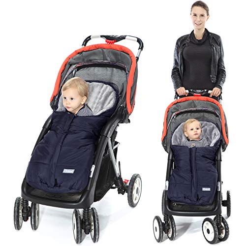 Fußsack, Fußsäcke für Buggys, Babywimpelkette, universeller Fußsack, warm, kältebeständig, wasserdicht, anpassbar für Kinderwagen (klein, marineblau)