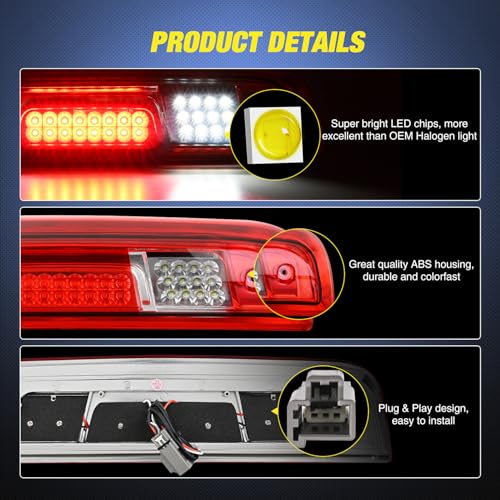 Image of Nilight Third Brake Light for Chevrolet GMC 1500 2500 3500HD 2014-2018