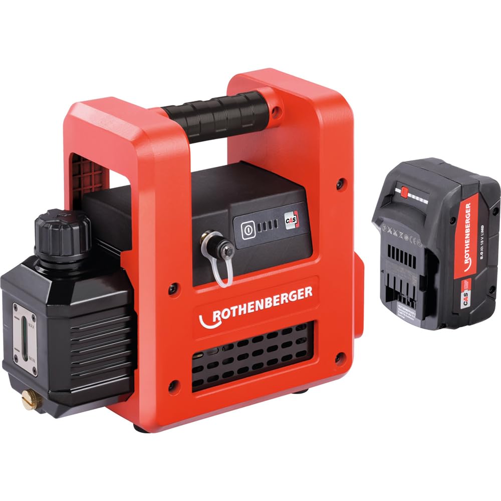 ROTHENBERGER ROAIRVAC R32 2.0 CL Basic Set Vakuumpumpe mit ROBUCKET | 1000003230 | Pumpe für Klimaanlagen, Kälteanlagen, Wärmepumpen
