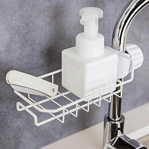Entweg - Suporte de esponja de cozinha Escova de sabão Organizador Torneira de lavar louça Rack de a