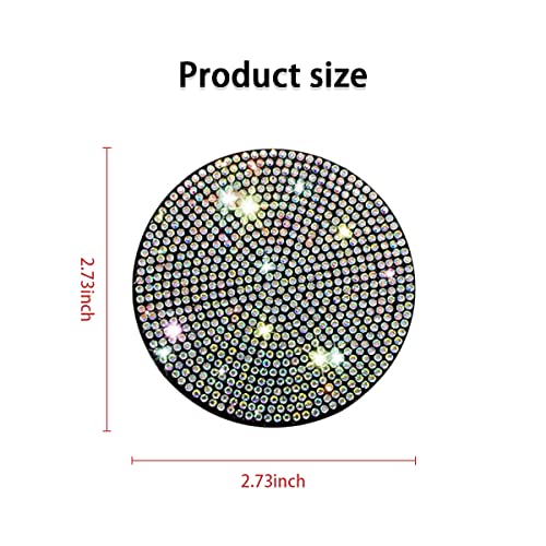 Image of Ziciner 2 Pack Bling Car Cup Holder Coaster, Anti-Slip Auto Insert Coaster with Start Stop Button Cover, Universal Shiny Crystal Vehicle Interior Accessories for Women and Girls (AB)