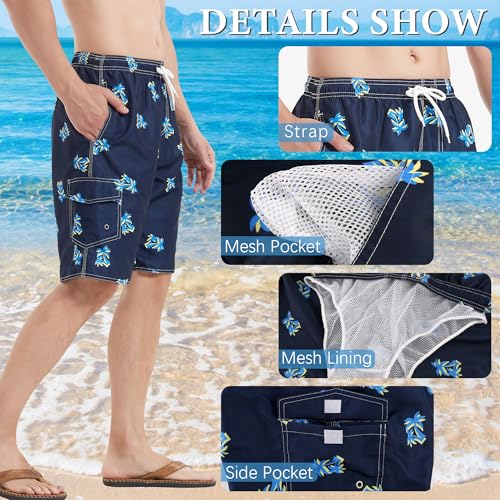 Image of Mens Swimming Trunks Swim Trunks Quick Dry Swim Shorts with Mesh Lining Funny Swimwear Bathing Suits