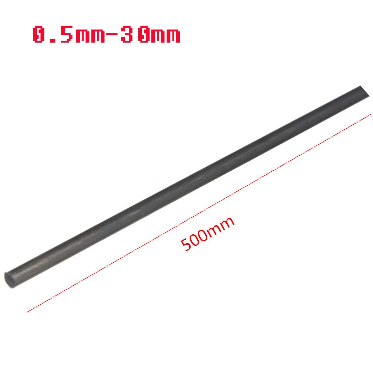 Pręty z włókna węglowego 500 mm (średnica 0,5–4,5 mm) 10 sztuk do quadkoptera RC Drone Samolot(3.5mm)