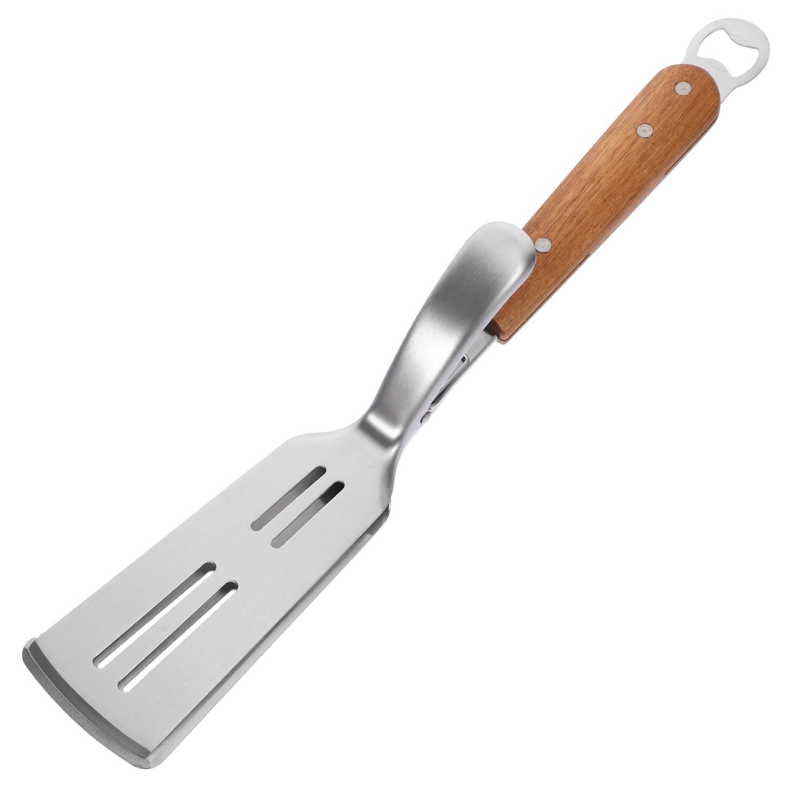 ARTIBETTER Pinza per Cucina in Acciaio Inossidabile Manico in Legno, Strumento Versatile per Afferrare Cibo Fritto, per Colazioni e Barbecue