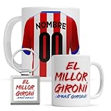 Taza personalizada Girona - Regalo Original para aficionados del Futol - Personaliza tu taza de desayuno - Taza de Desayuno café
