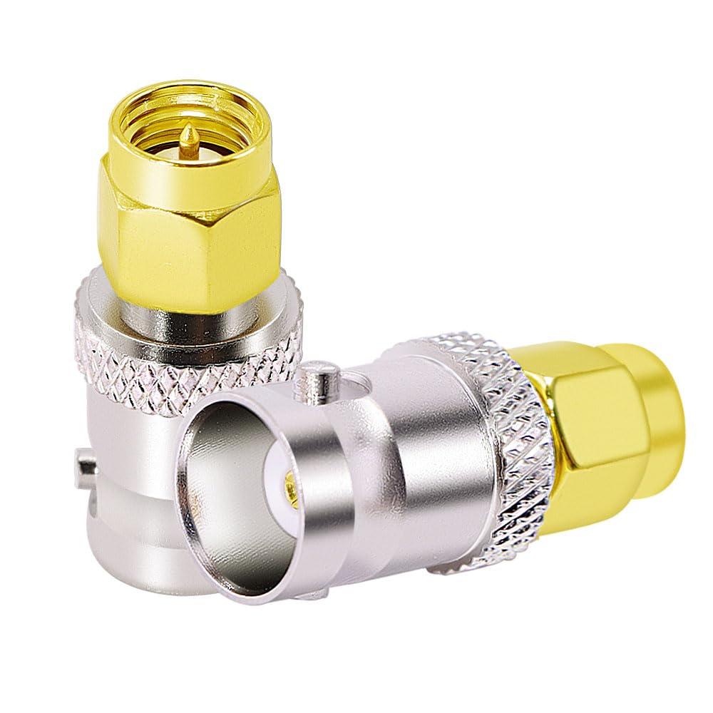CNARIO 2PCS SMA to BNC Coaxial Adapter SMA Male to BNC Female Coax Connectors for SDR, Handheld Radios, Scanner, Walkie Talkie, Coaxial Adapter