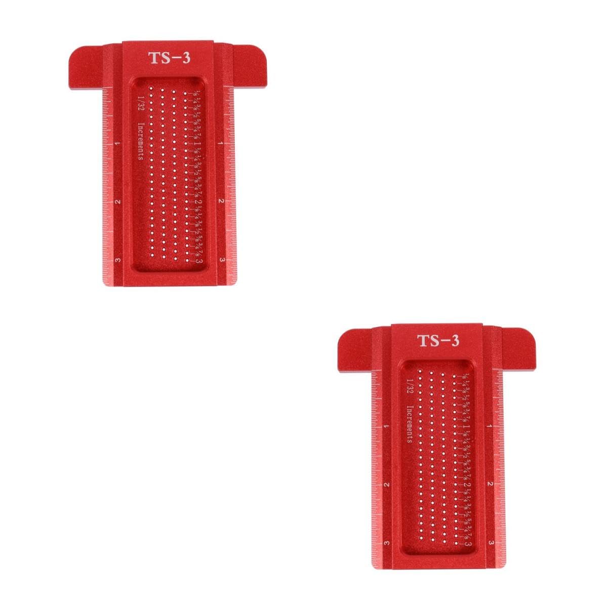 jojofuny 2pezzi Righello Per Marcatura Falegnameria Con Scriber e Precisione Elevata Strumento Di Misura Per Progetti Di Casa e Ufficio Per Architetti e Artisti Rosso