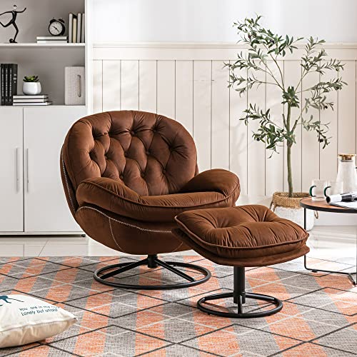 Sillón Lounge Moderno Terciopelo Marrón miniatura 6