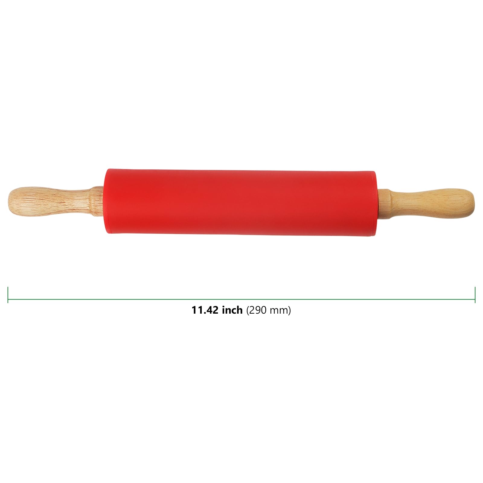 HAKZEON 4 Pack 11Inch/29cm Mini Rolling Pins, Silicone Rolling Pin with Wooden Handle - Image 2